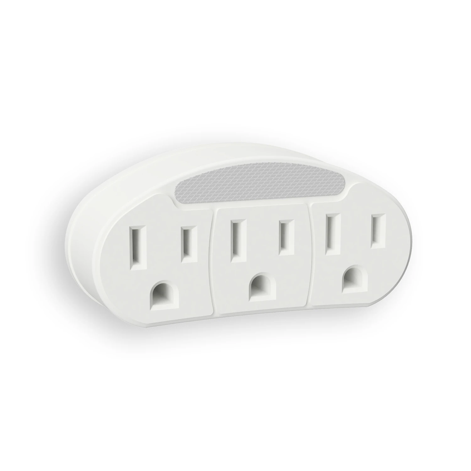 White Dusk To Dawn Led Outlet Adapter Night Light With 3 Grounded Outlets