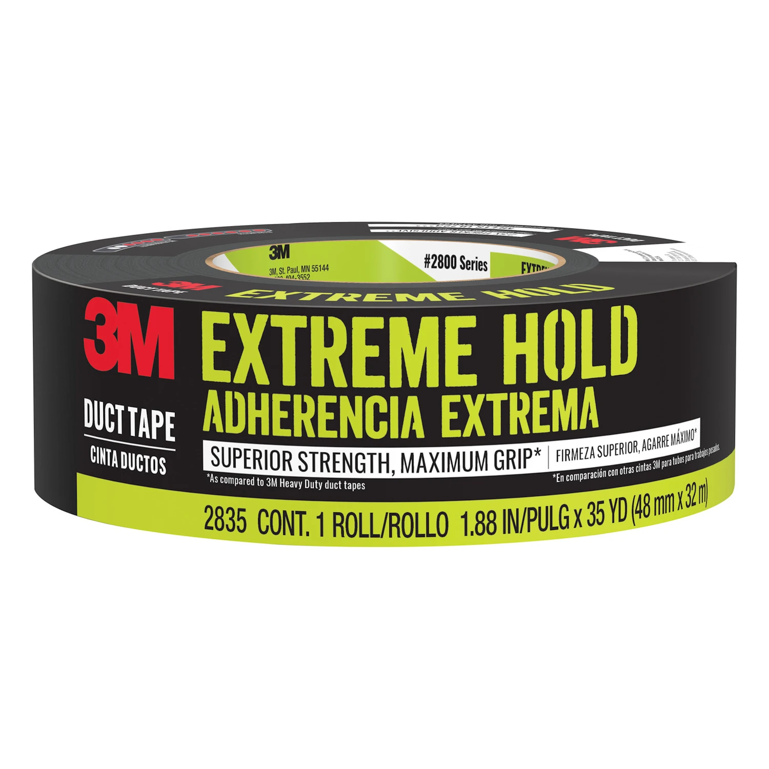 Extreme Hold Duct Tape, 1.88 In. X 35 Yd, Heavy Duty, Black