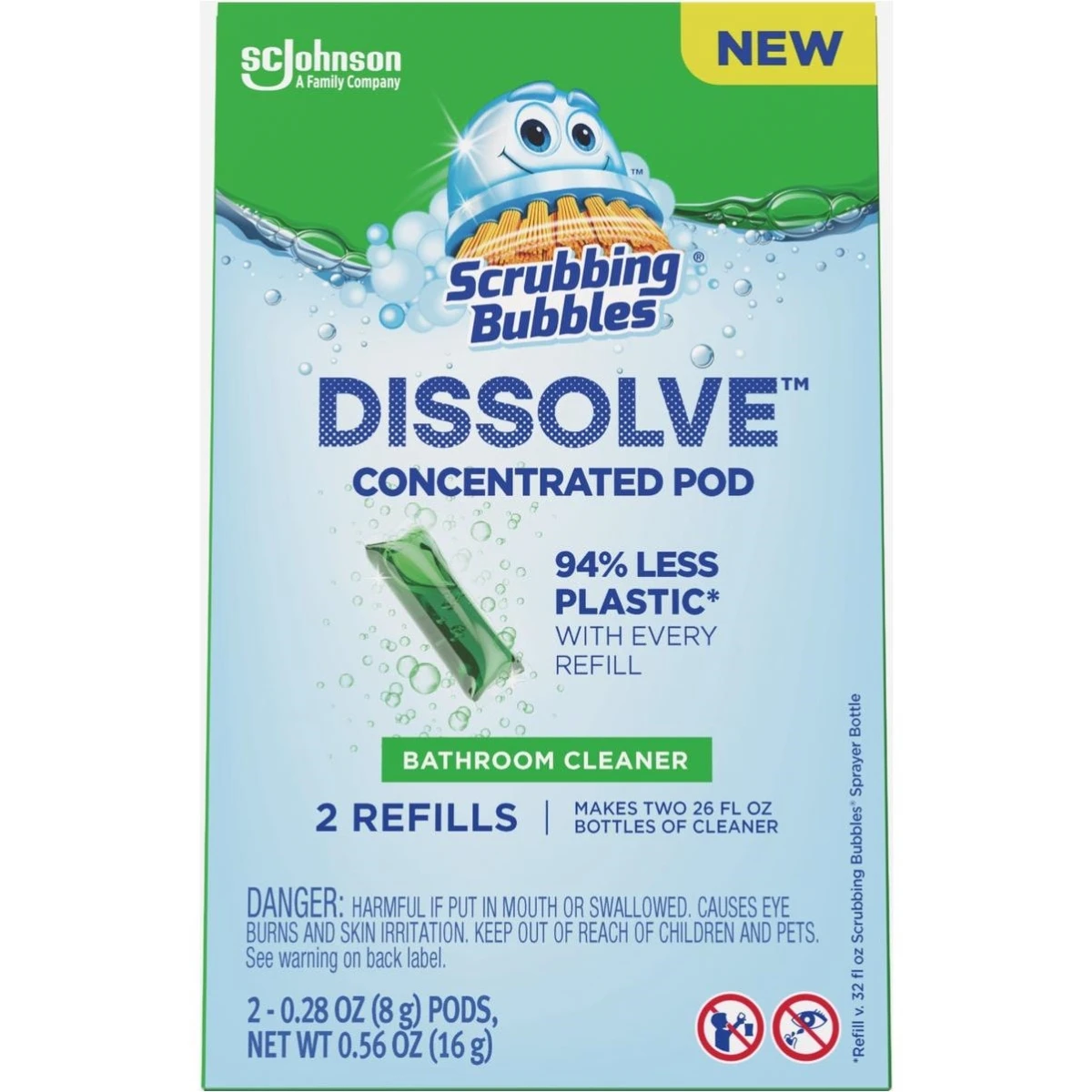 Dissolve Concentrated Pod Bathroom Cleaner Refills, Rainshower Scent, 2-Ct.