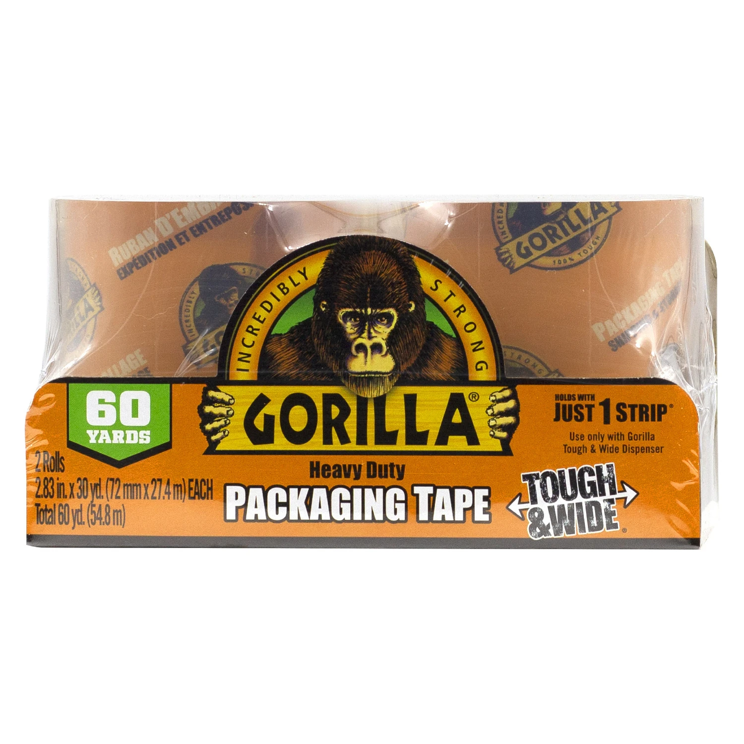 Packaging Tape Refill Rolls, Tough & Wide Heavy Duty, 30-Yd.. 2-Pk.