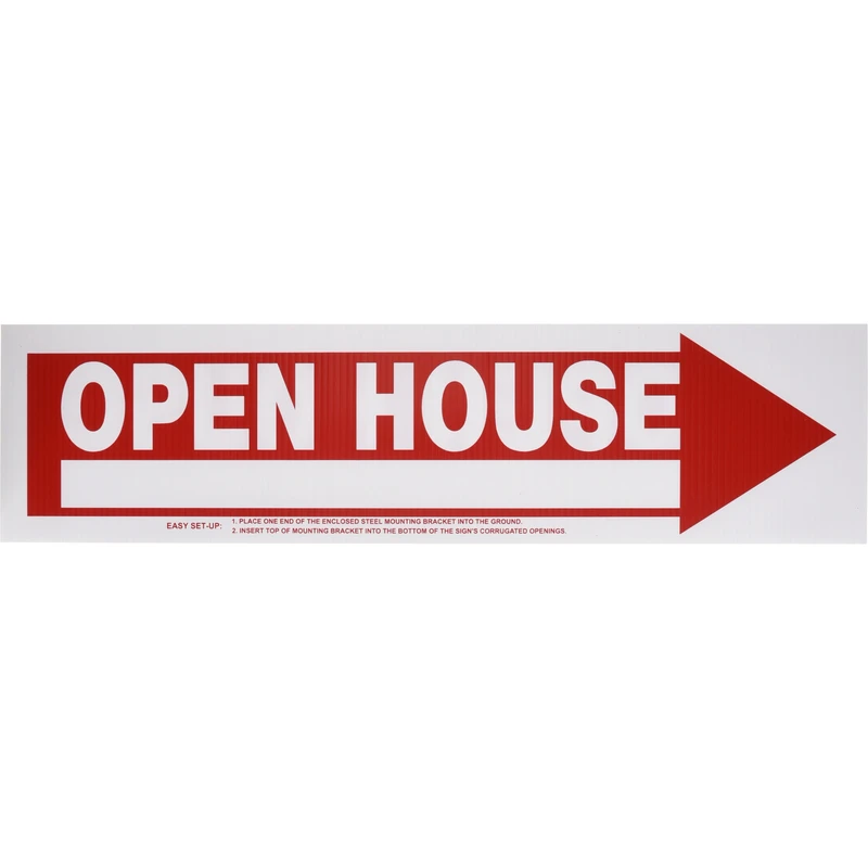 Open House Sign 6 In. H X 24 In. W With Frame