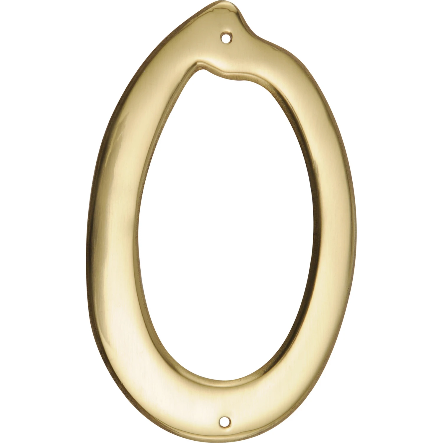 4 In. Gold Brass Nail-on House Number 0, 1 Pc, Model 847042