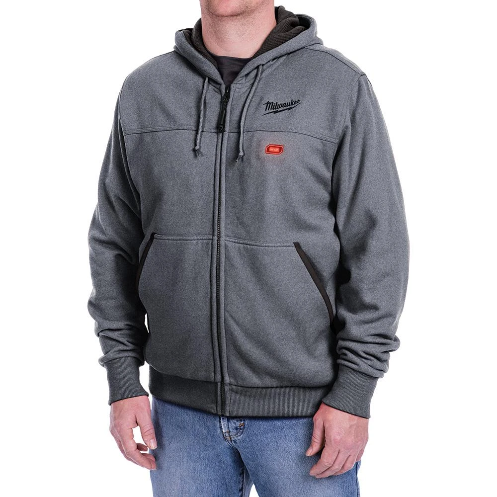 M12 Large Long Sleeve Men's Full-zip Heated Hoodie Kit - Gray