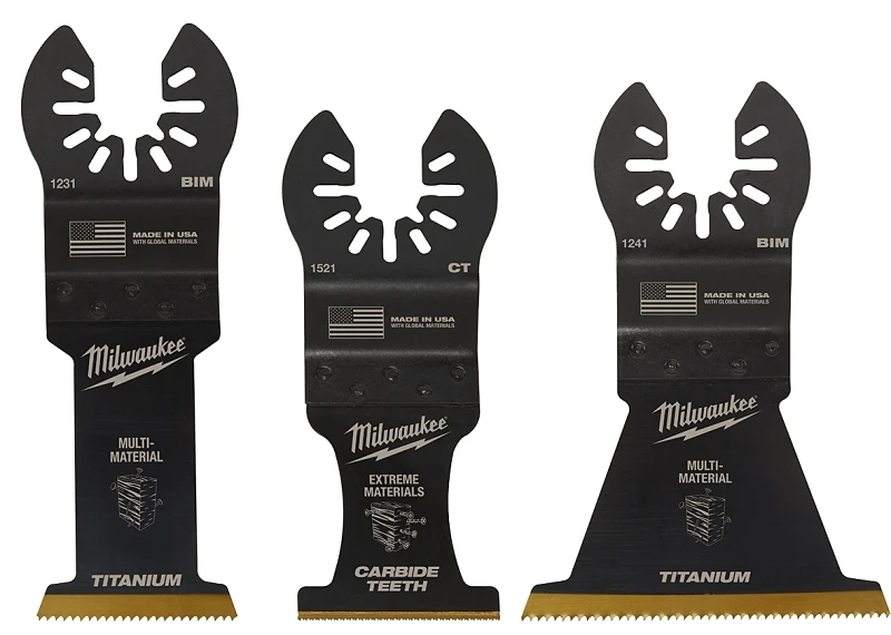 Milwaukee Universal Fit Open-Lok High Carbon Steel Multi-Tool Oscillating Blade Set Multi-Material 3