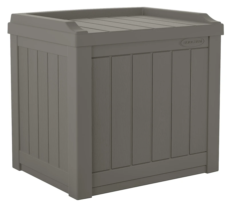22 Gallon Gray Plastic Deck Box With Seat, Model Ss601st