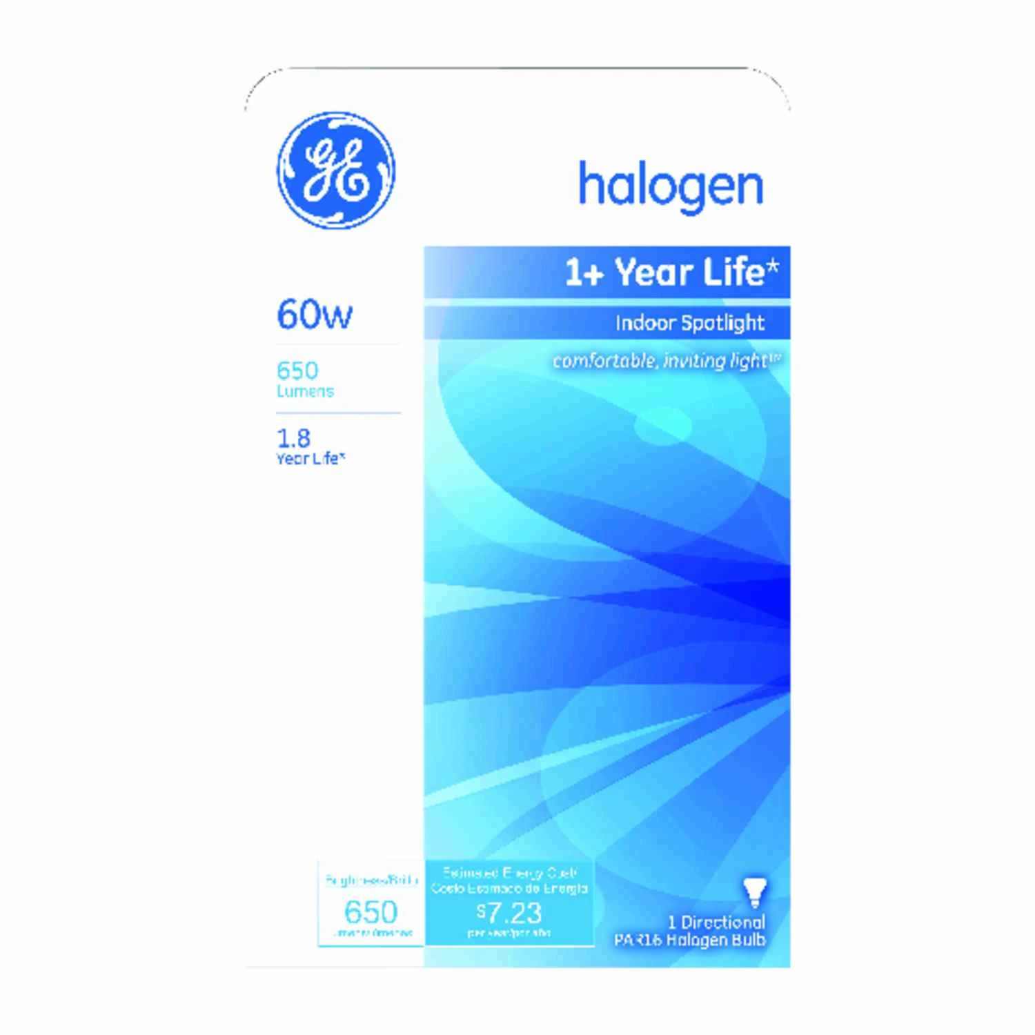 Halogen Indoor Spotlight Bulb, PAR16 Shape, Medium Base, 650 Lumens, 60 Watts