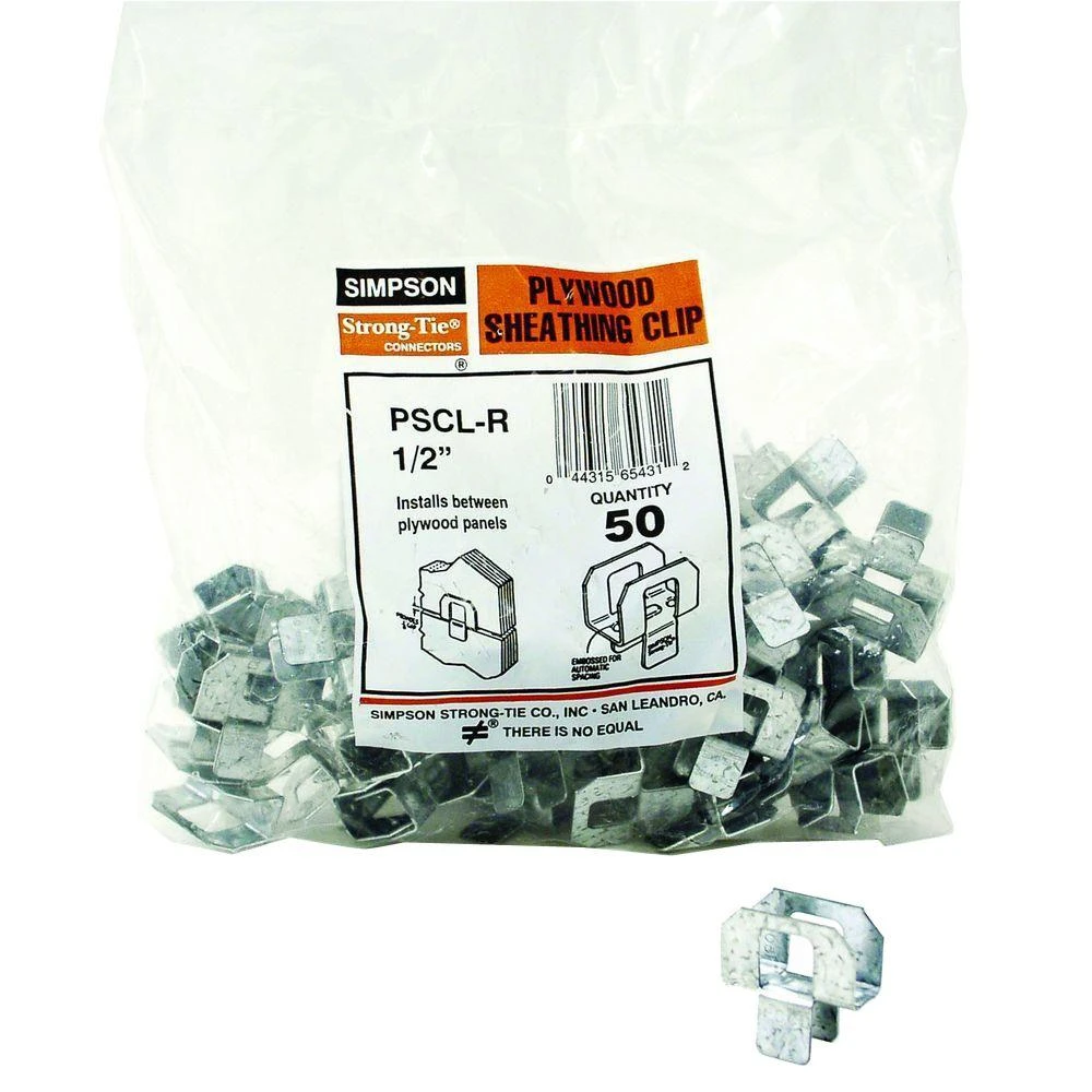 PSCL 1/2-R50 20-Gauge 1/2 in. Plywood Sheathing Clip (50 Qty)