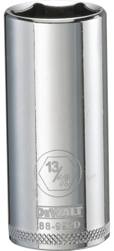 13/16 Inch Deep SAE Socket, 6-Point, 3/8 Inch Drive
