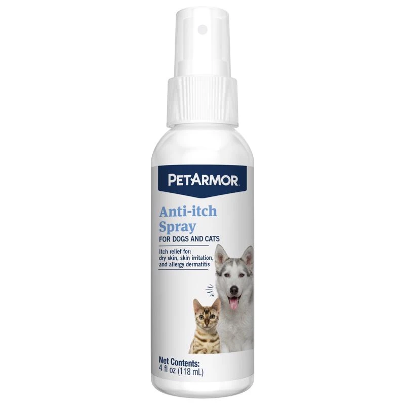 Anti-Itch Spray for Dogs and Cats, 4 Ounce Bottle, Soothes Skin Irritation