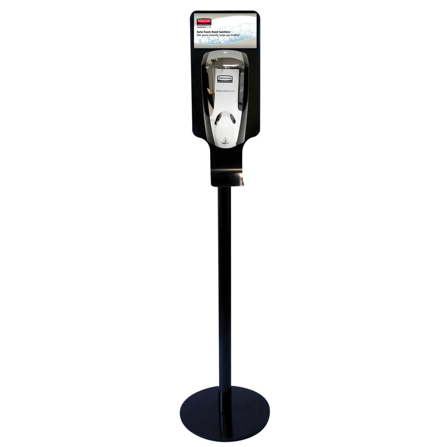 Rubbermaid Commercial Hand Sanitizer Dispenser Stand, Model Fg750824, 59.25" Height