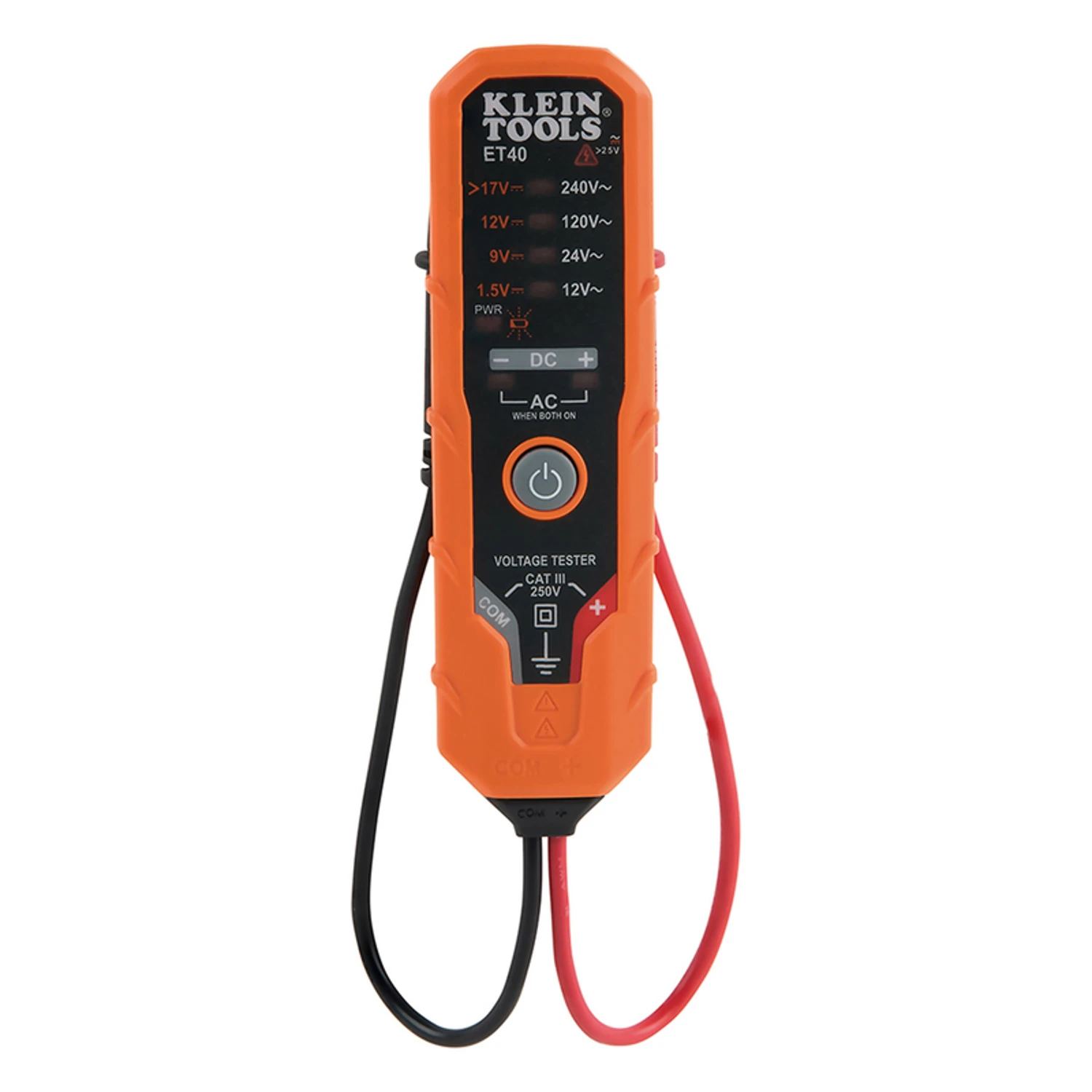 Et40 Electronic Ac/dc Voltage Tester, 12-240v Ac & 1.5-24v Dc, Battery Operated