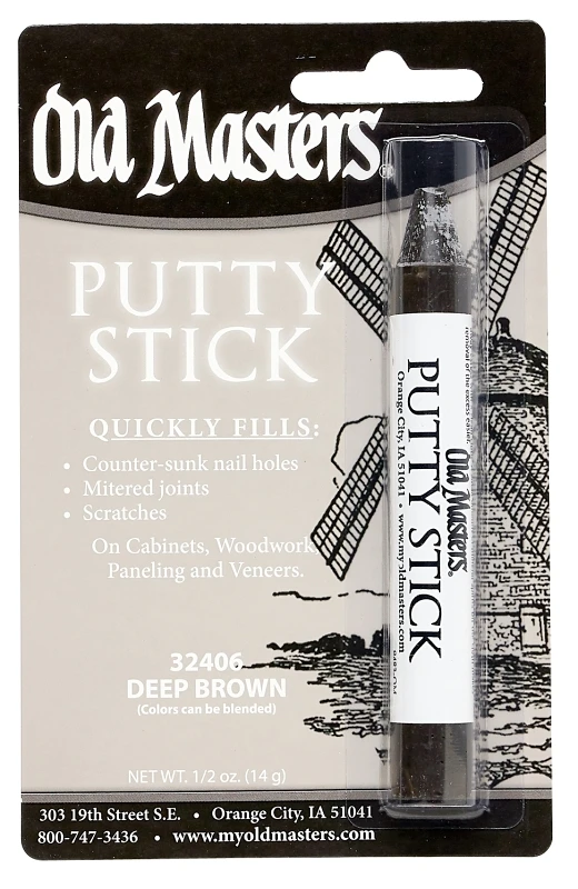 Deep Brown Putty Stick for Filling Nail Holes and Small Surface Imperfections