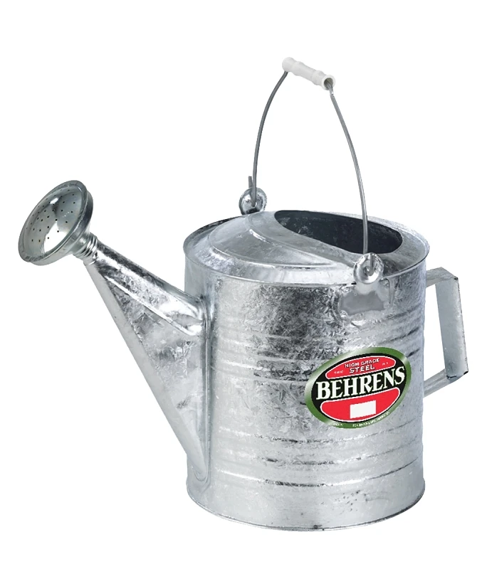 10 Qt. Galvanized Steel Watering Can With Red Wooden Handle