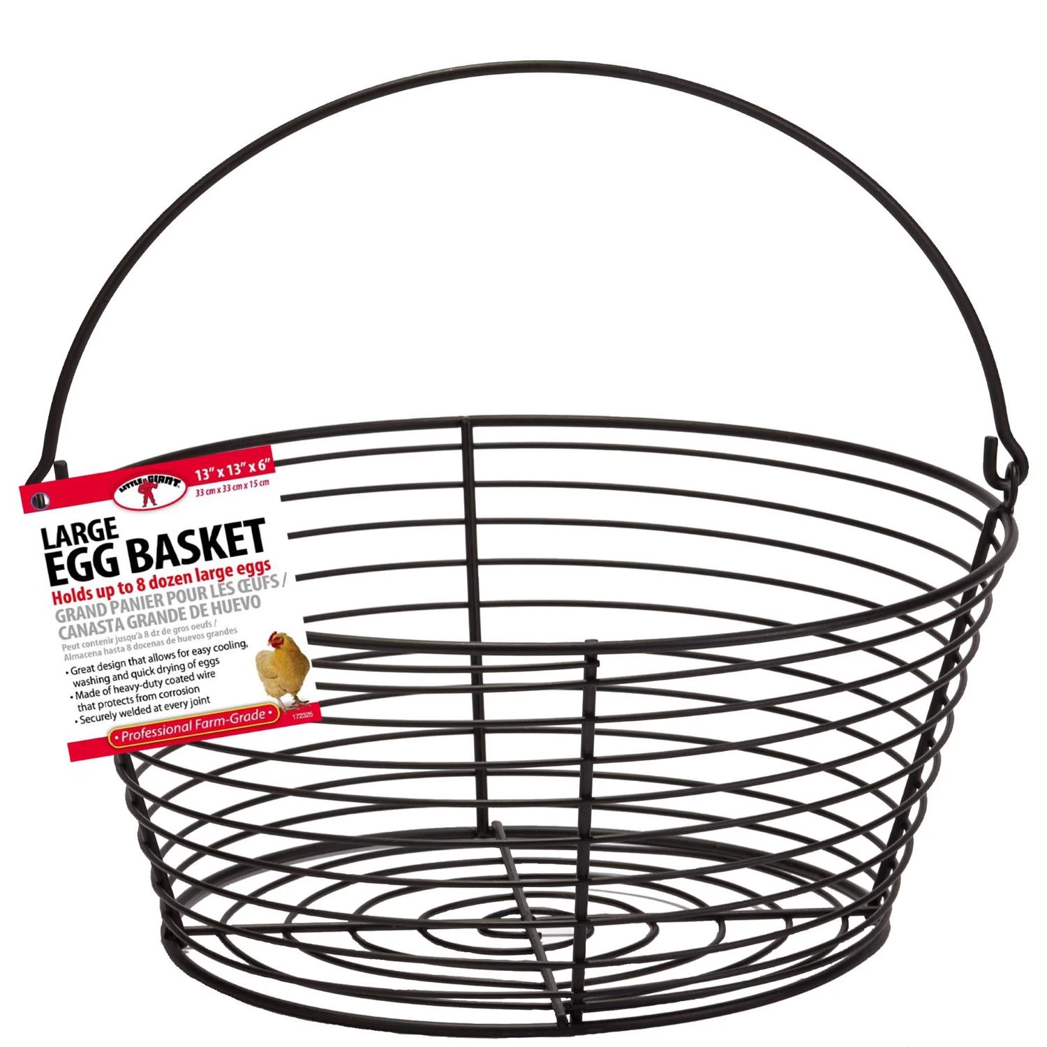 Large Black Egg Basket for Kitchen Storage and Organization