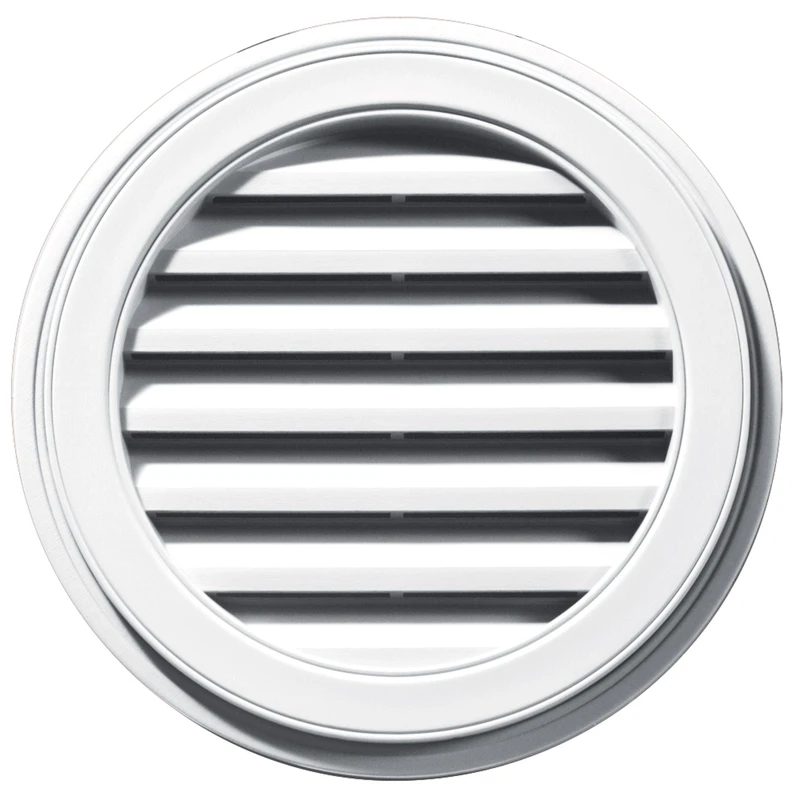 Round White Gable Vent, 22 Inch Diameter, Durable Weather-Resistant Material