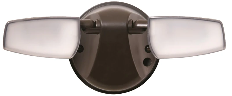 Twin Head 15w Led Outdoor Security Floodlight, Dusk To Dawn, 1300 Lumens, Bronze