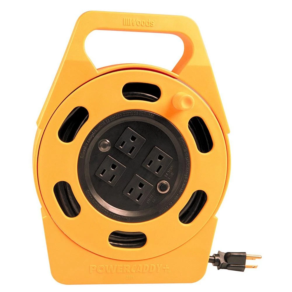 25 Ft. 16/3 Retractable Extension Cord Reel With 4 Outlets