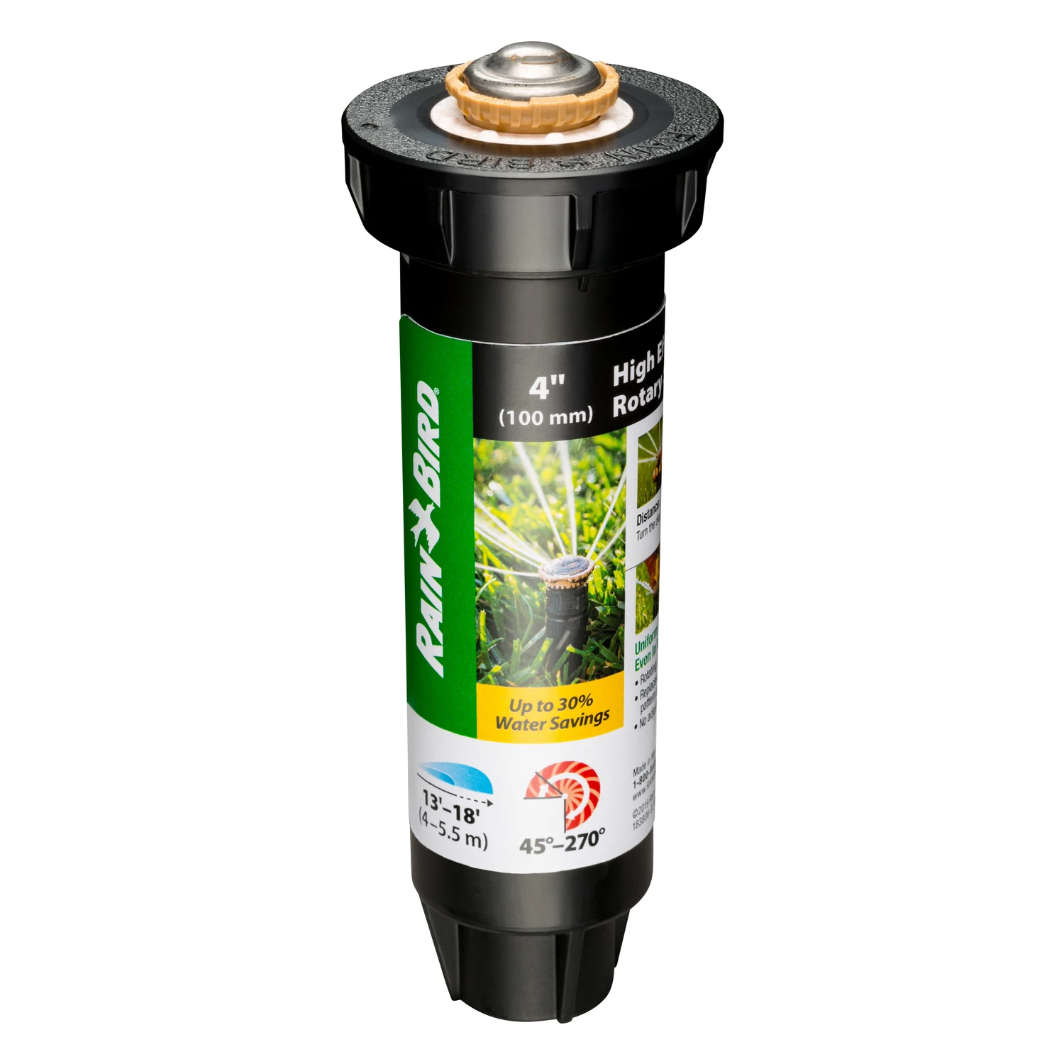 Underground Sprinkler Head with Adjustable Spray Pattern, 4-Inch Pop Up, 13 to 18 Foot Spray Radius