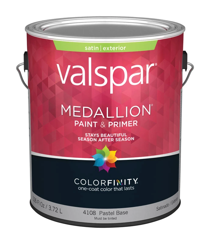 Medallion 100% Acrylic Satin Exterior House Paint, Pastel Base, 1 Gallon