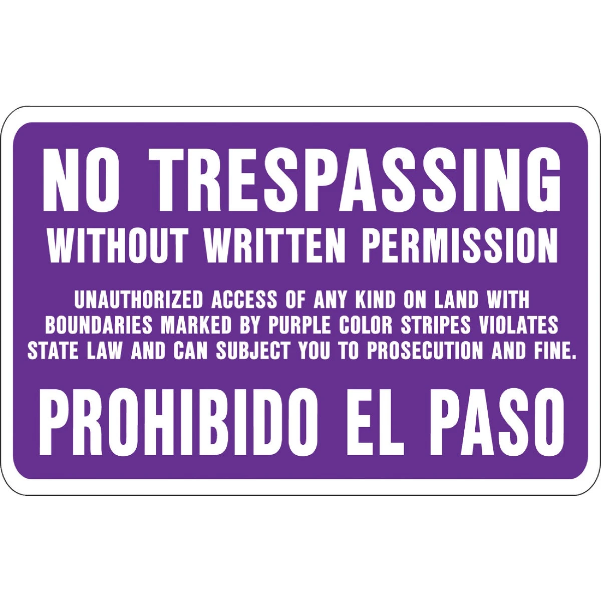 Hy-ko Aluminum No Trespassing Sign, 10 X 14 Inches, Model Ss-50