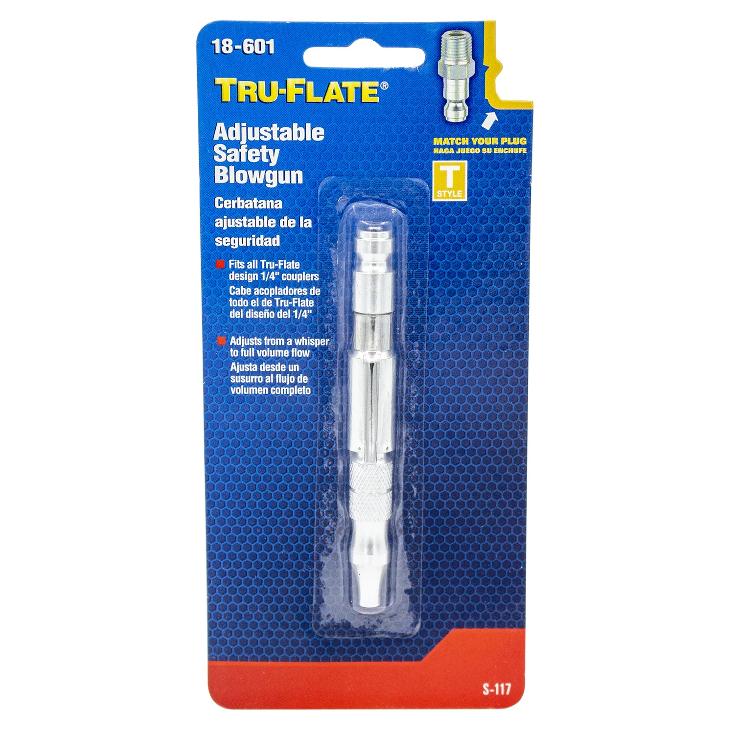 Steel Air Blow Gun Safety Lever 1/4 In. Adjustable T-type