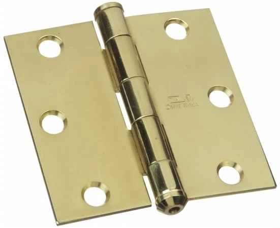 3" X 3" Solid Brass Square Corner Door Hinge, 25 Lb Capacity