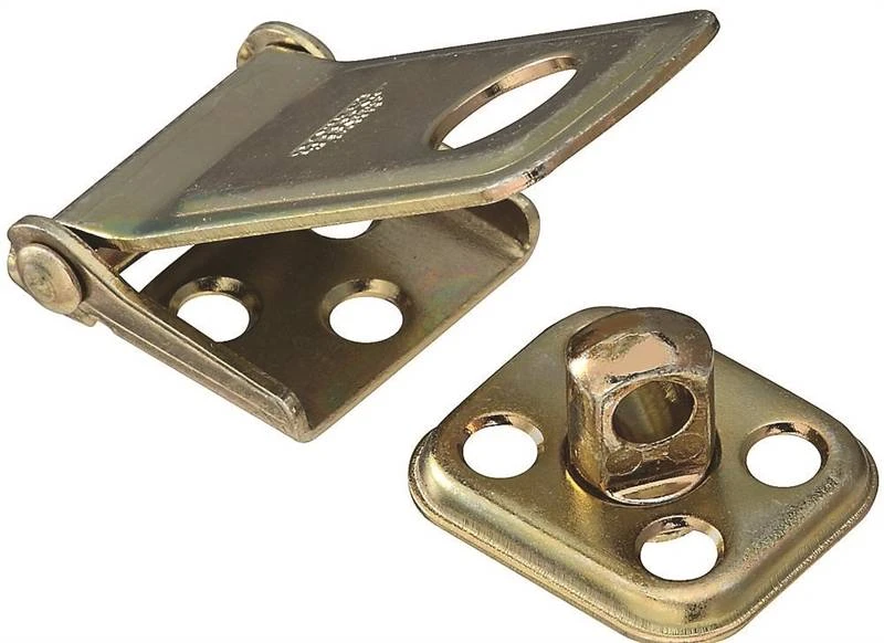 2-1/2 Inch Satin Brass Adjustable Staple Rotating Post Safety Hasp 801600