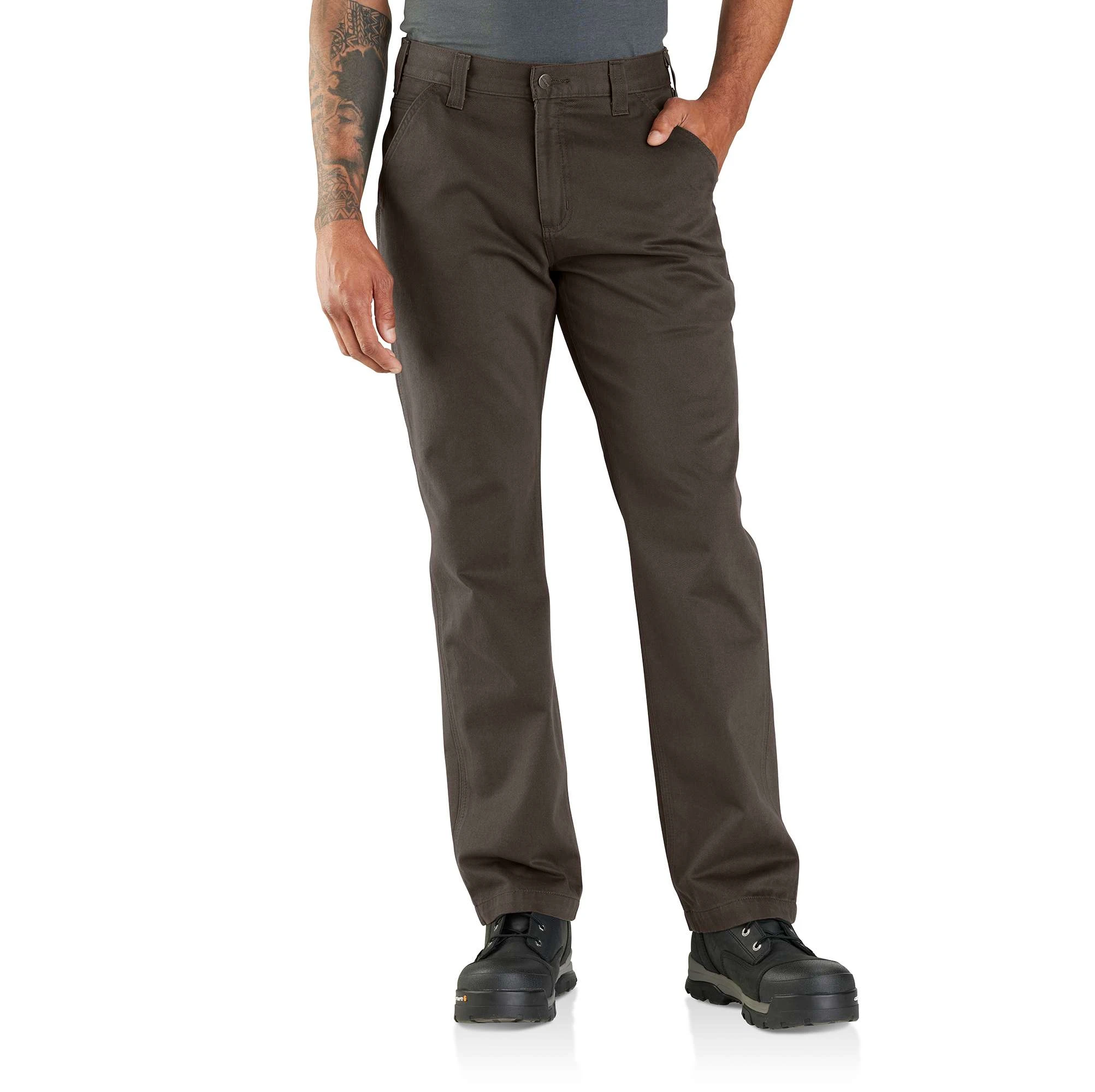 Men's Relaxed Fit Twill Utility Work Pant, Dark Coffee, Size W40