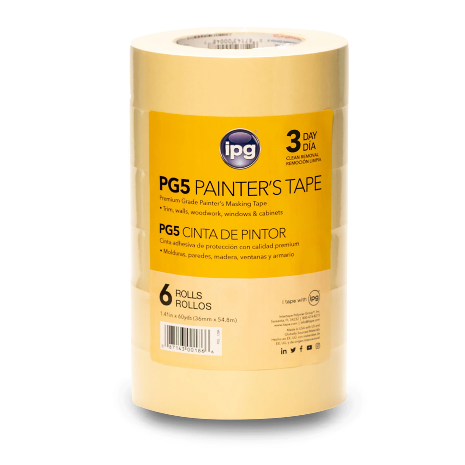 Intertape 85037 Masking Tape - 1 1/2" x 60 yards