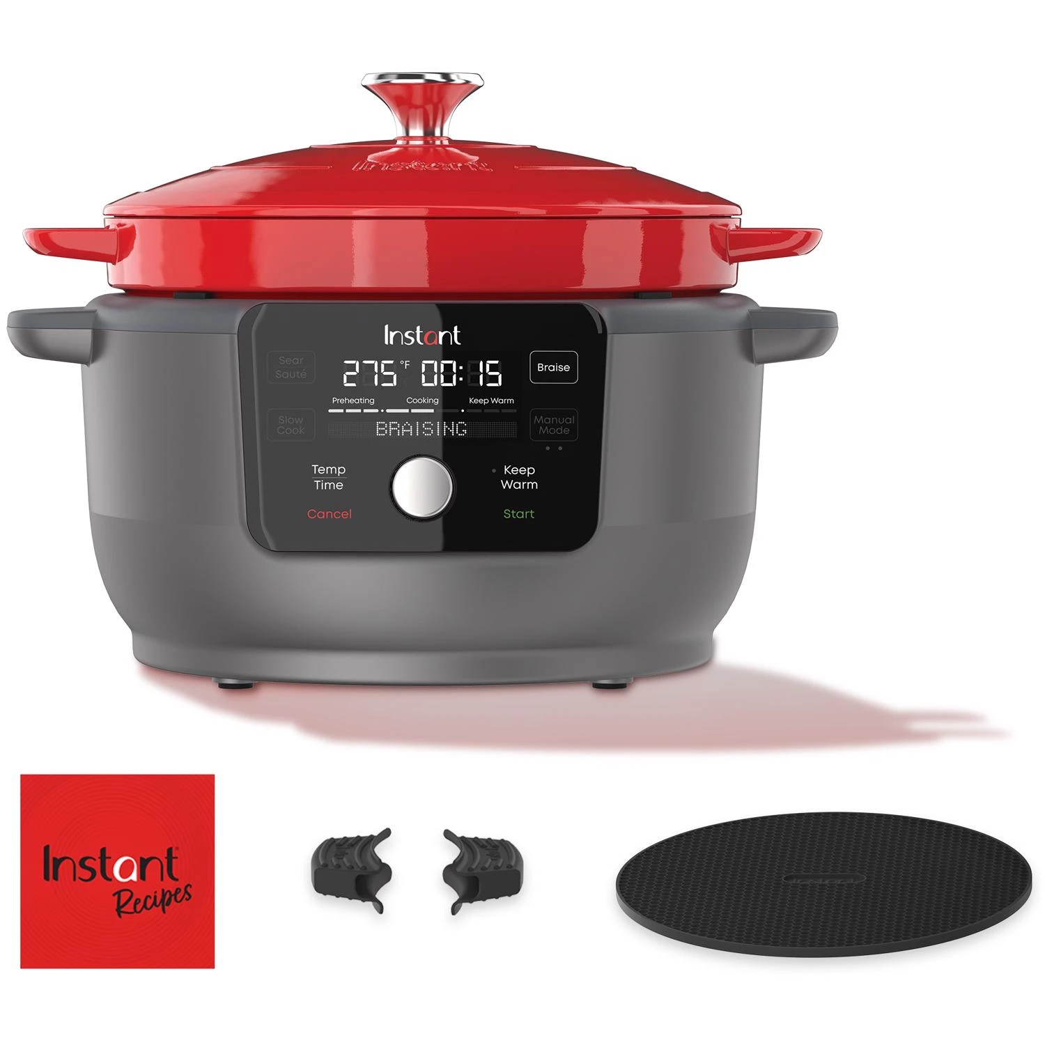 Cast Iron Dutch Oven 6 Quart Red With Enameled Finish