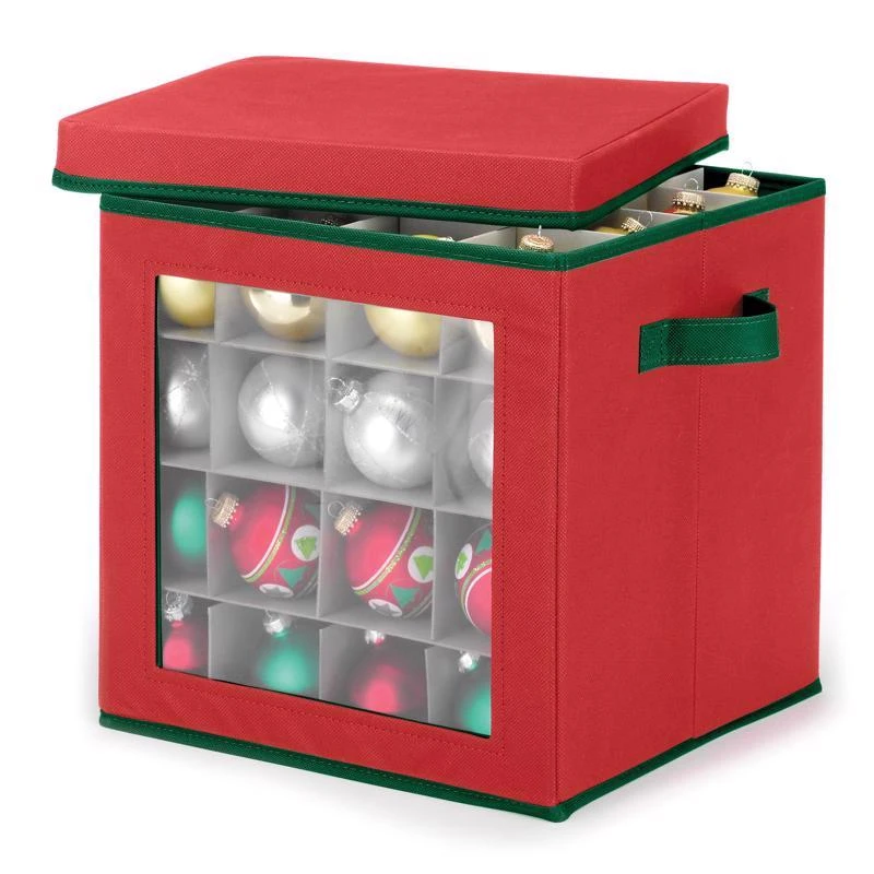 Ornament Storage Bag 12 In. H X 12 In. W X 12 In. D With 64 Compartments