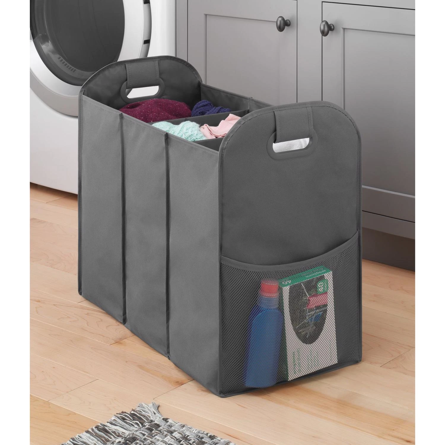 Gray Fabric Collapsible Hamper 22.7" X 13.5" - Model 6266-7702-sagry