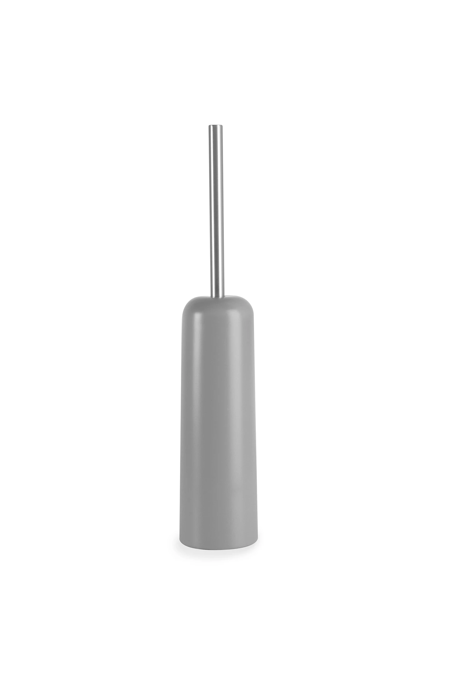 Touch Toilet Brush With Open Back Hideaway Holder In Grey - Model 023274-918