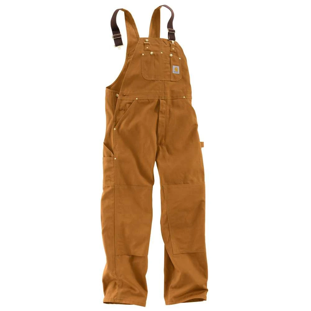Men's 32 In. X 34 In. Carhartt Brown Cotton Duck Bib Overalls