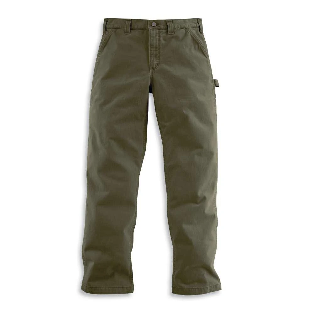 Men's 30x32 Army Green Washed Twill Dungaree Pants - Relaxed Fit