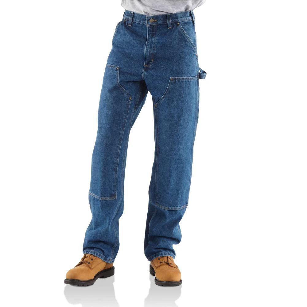 Men's Original Fit Double Front Washed Logger Jean - 38x36 - Darkstone