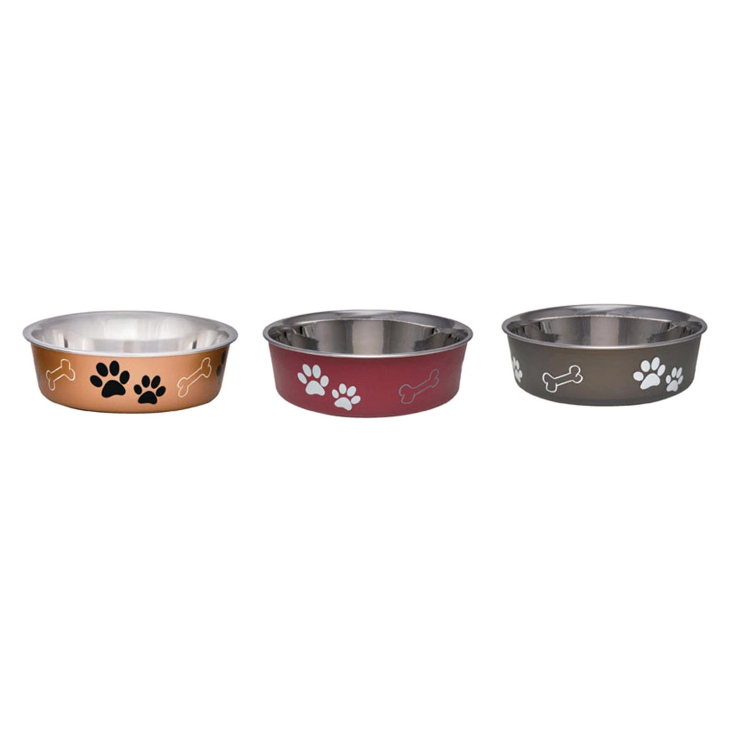 Assorted Bones And Paw Prints Stainless Steel Large Dog Bowl 7406lbm