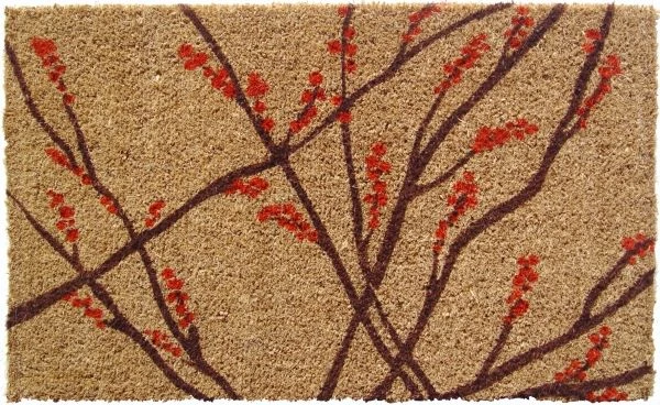 1002s Winter Berries Hand Woven Coir Doormat 18 X 30 Inches