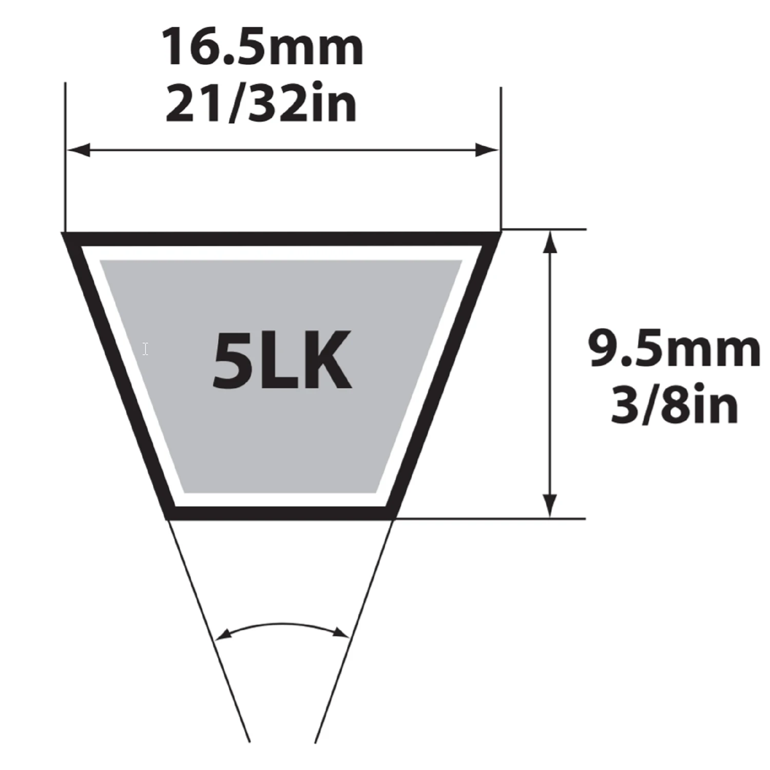 Super Kb 5lk910 V-belt 0.63 In. W X 91 In. L For Riding Mowers