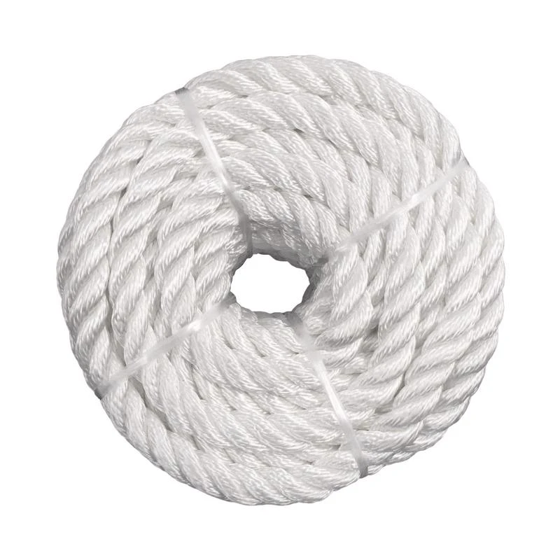 1/4 Inch Diameter X 50 Feet Long Twisted Nylon Rope - White