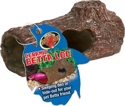 4.25 Inch Ceramic Betta Log Hideout For Aquariums