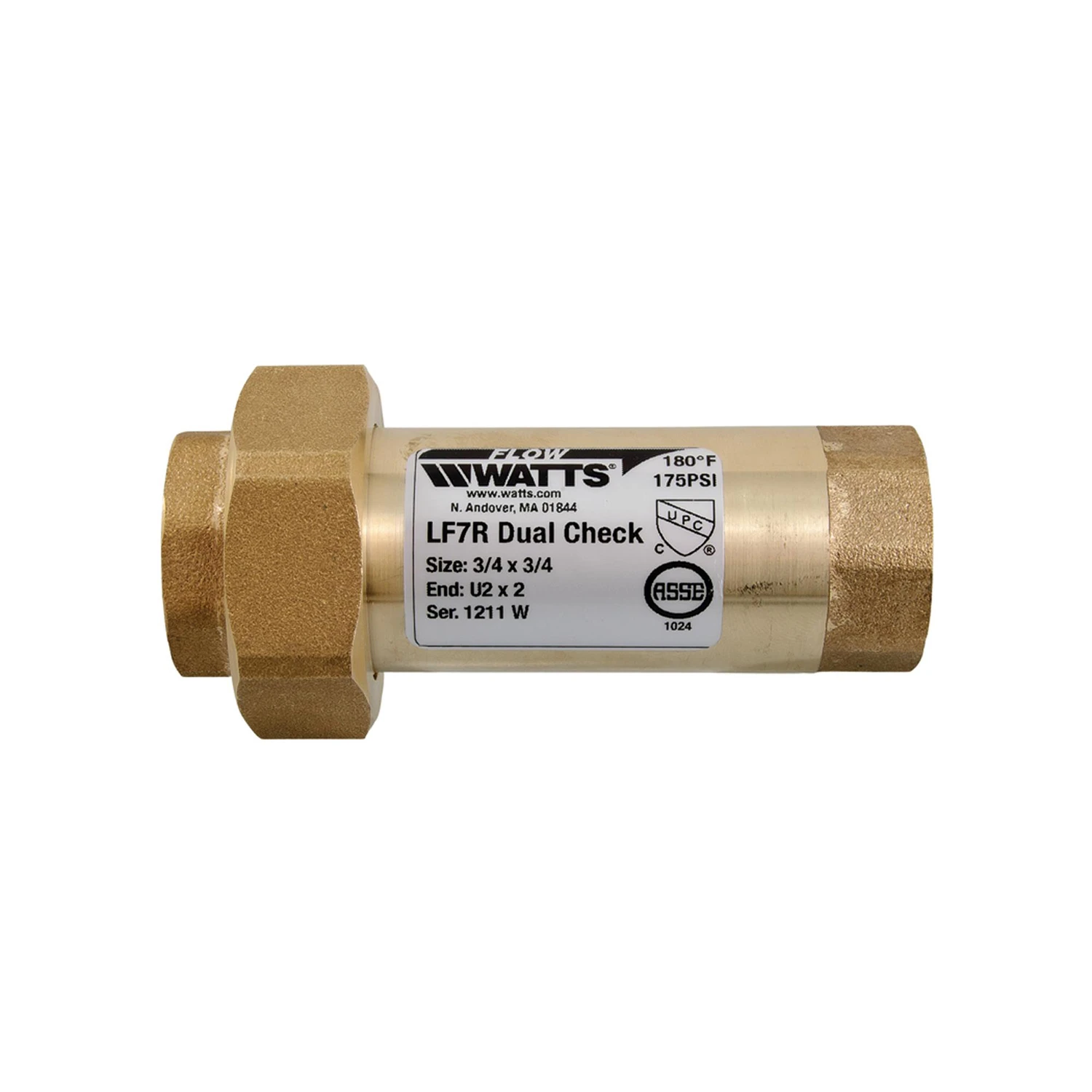 3/4 In. Lead-free Brass Double Check Valve - Model 0960067