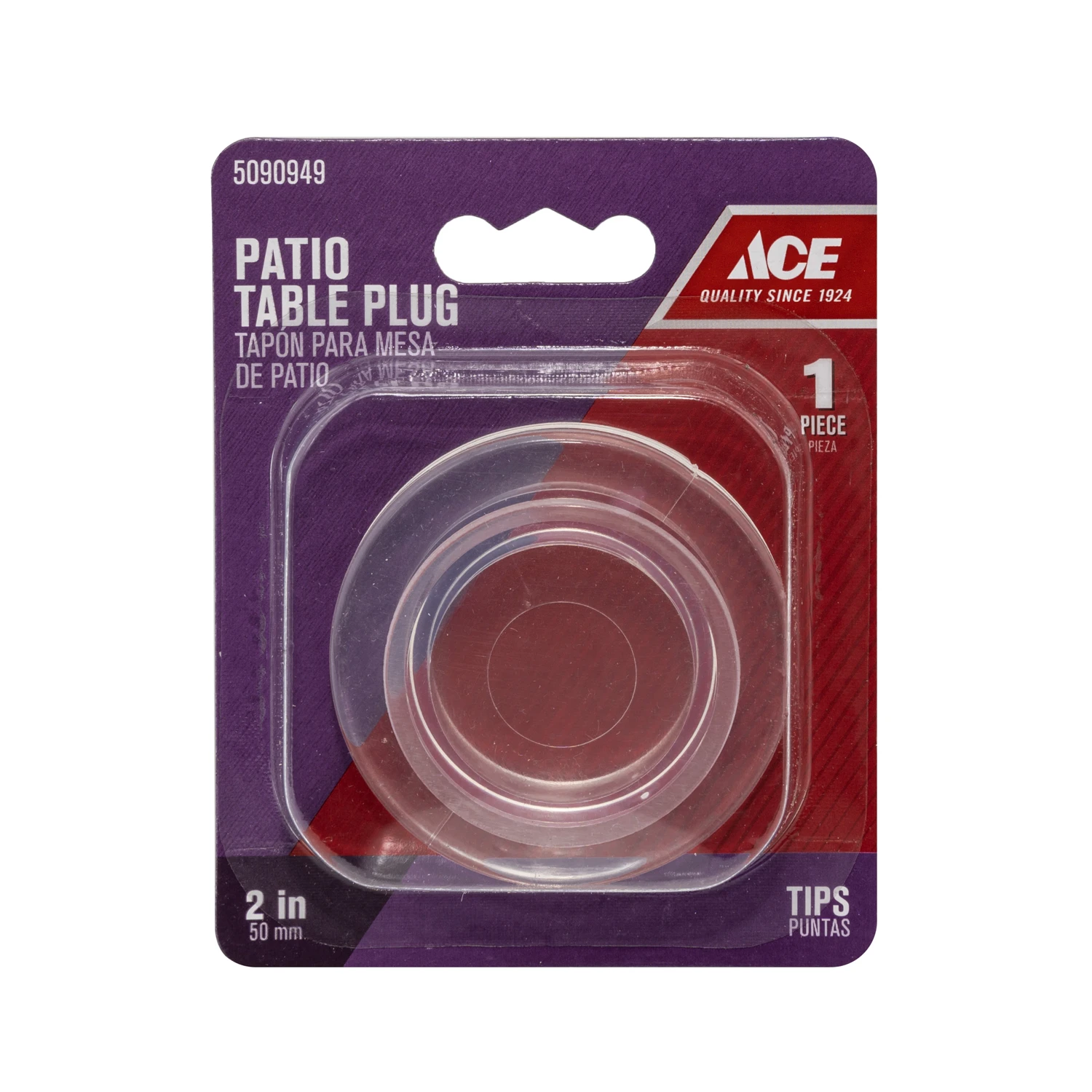 Ace Plastic Patio Table Umbrella Plug Clear Round 2 in. W