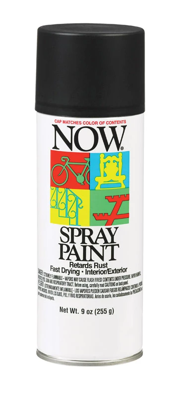 21211 9 Ounce Now Flat Spray Paint In Wrought Iron Black