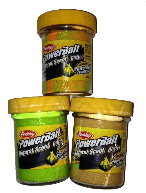 Powerbait Floating Trout Bait - Natural Scent Glitter Rainbow Garlic 1.75 Oz