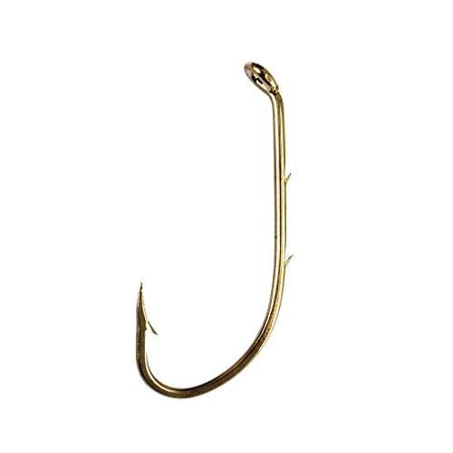 Eagle Claw 181A-6 Baitholder Down Eye 2 Slices Offset Hook Bronze - Size 6