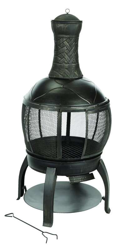 22 In. W Cast Iron/steel Chimenea Round Multi-fuel Fire Pit - Model Srch08a