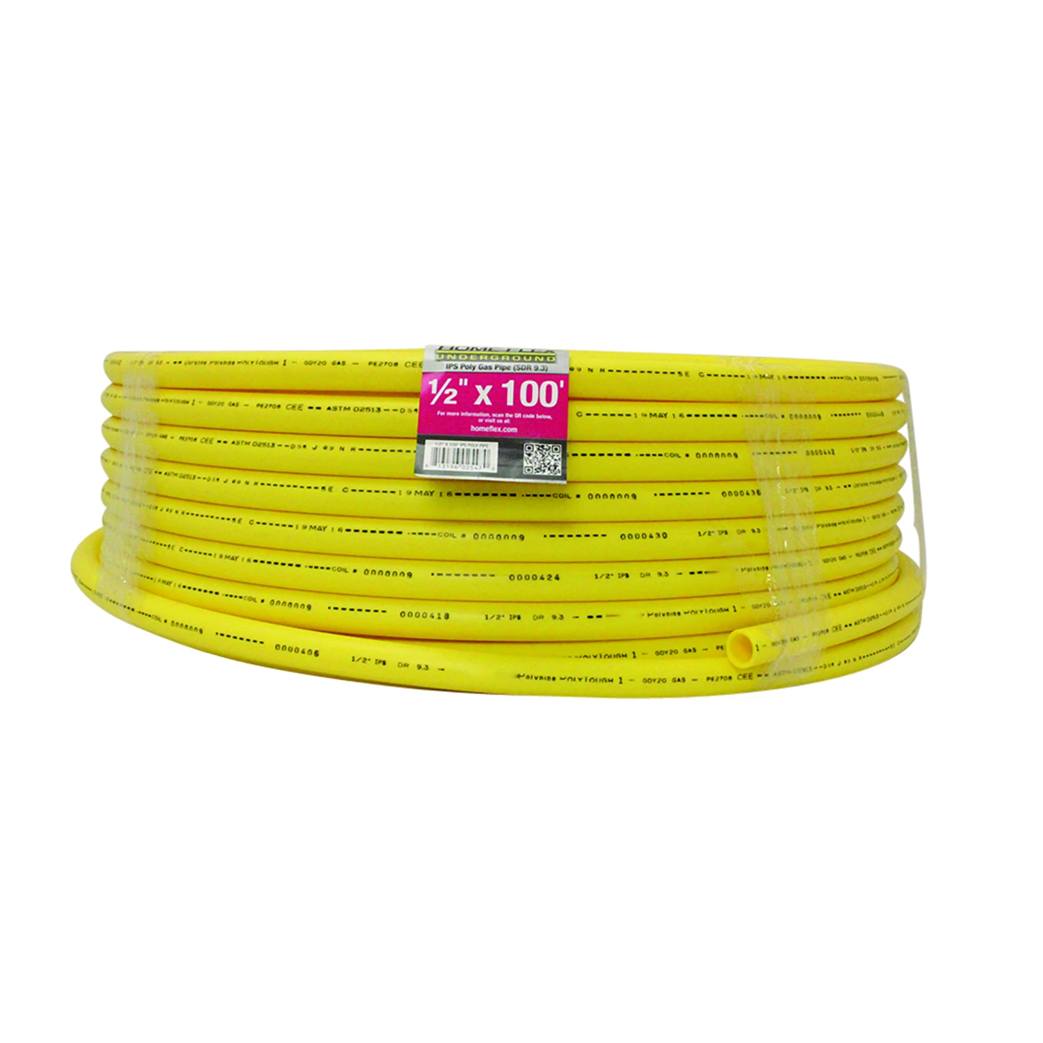1/2 In. Diameter X 100 Ft. Length Polyethylene Pipe Plain End 90 Psi