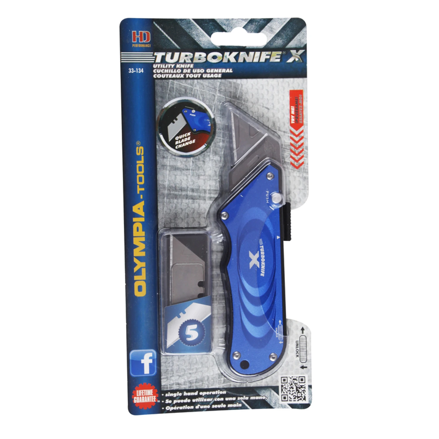 33-134 Turboknife 8.5 In. Utility Knife With Safety Features
