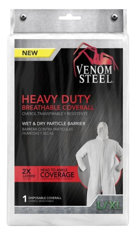 Steel Heavy Duty Microporous Coveralls L/xl Vencv300 1 Pk - Breathable Protection